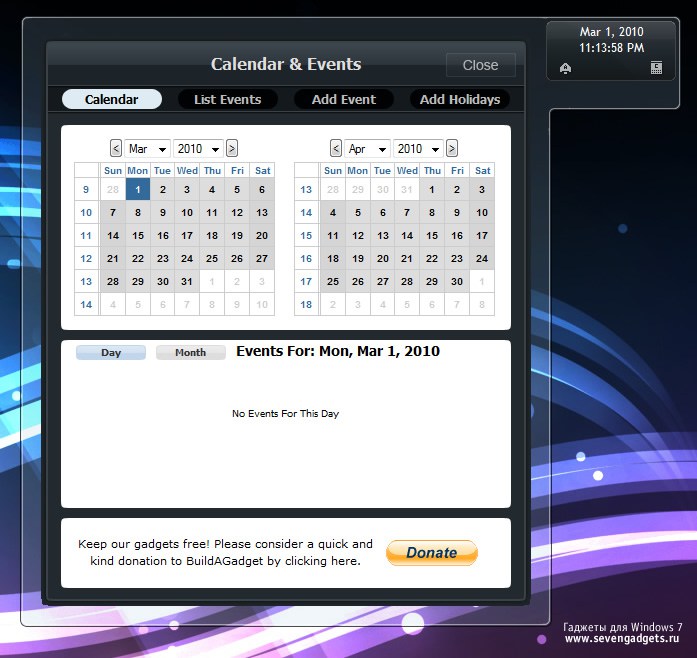 Гаджет Календарь Для Windows 7